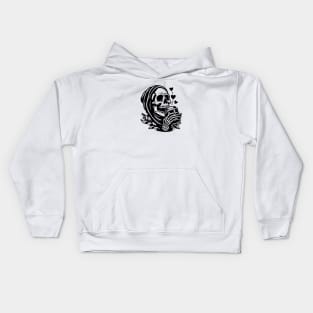 skeleton coffee Kids Hoodie